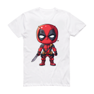 تیشرت سفید پسرانه طرح 3 deadpool
