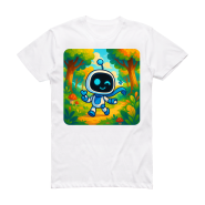 تیشرت استروبات طرح جنگل رنگ سفید