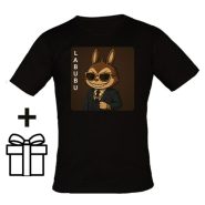 لبوبو پسرانه برای تیشرت مشکی از کاراکتر Labubu